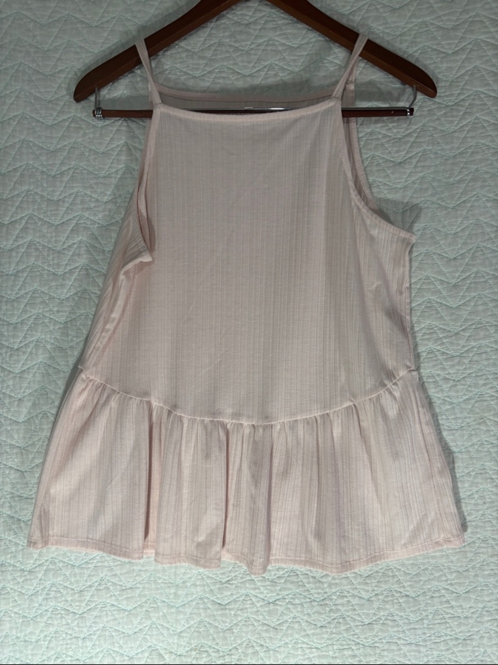 Maurices Blush Pink Ruffle-Hem Ribbed Camisole - Picture 3 of 4